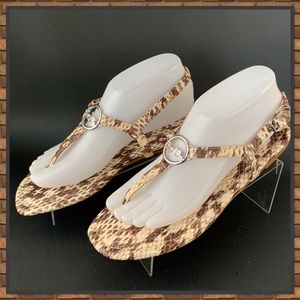 Coach Snake Print Logo Sandals adjustable